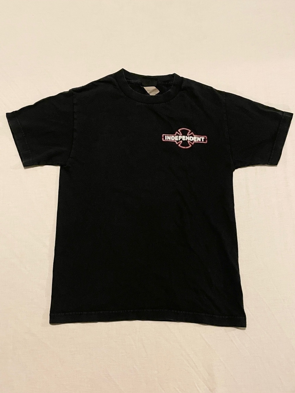 Vintage Independent Truck Co Neon Sign T-Shirt Black Skateboard